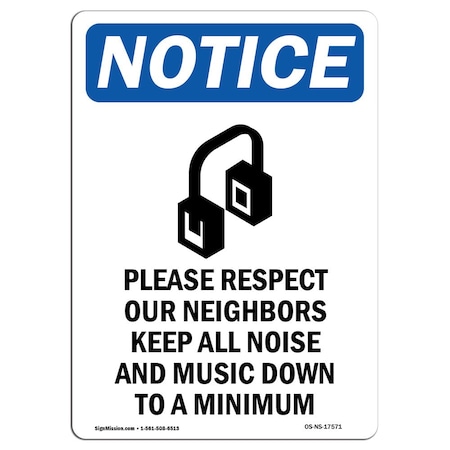 Signmission OSHA Notice, 5" Height, Please Respect Our Sign With Symbol, 5" X 3.5", Portrait OS-NS-D-35-V-17571